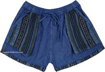 San Juan Blue Boho Cotton Shorts