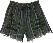 Tropical Fruits Frilled Bohemian Shorts
