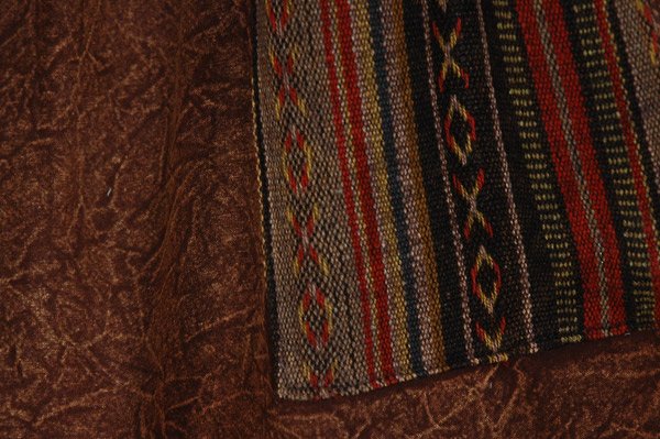 Rustic Brown Tribal Trim Long Shorts with Pocket