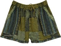 Lush Woodlands Patchwork Cotton Shorts