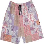 Coral Sunset Hand-Stitched Cotton Long Shorts