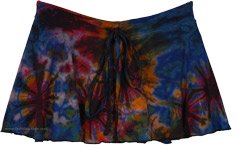 Galaxy Blue Tie-Dye Skort with Built-in Shorts