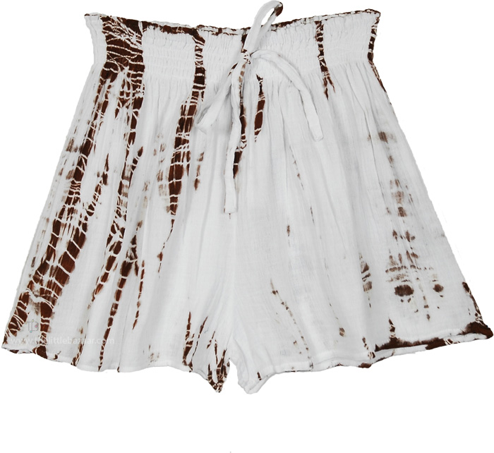 Crisp White Easy Pull On Soft Summer Shorts