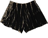 Black Beige Hand Dyed Open Front Short