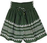 Fern Grove Block-Print Cotton Shorts