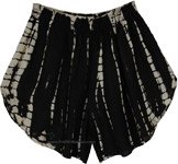 Reverse Marble Tie-Dye Boho Shorts with Pockets
