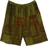 Earthy Drift Cotton Patchwork Long Shorts