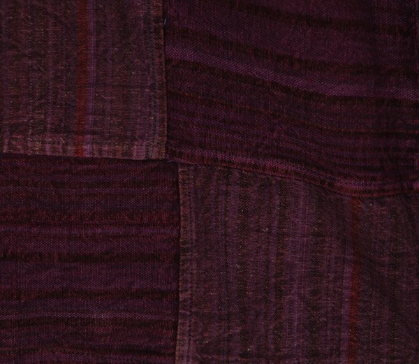 Artisanal Plum Woven Patchwork Boho Shorts