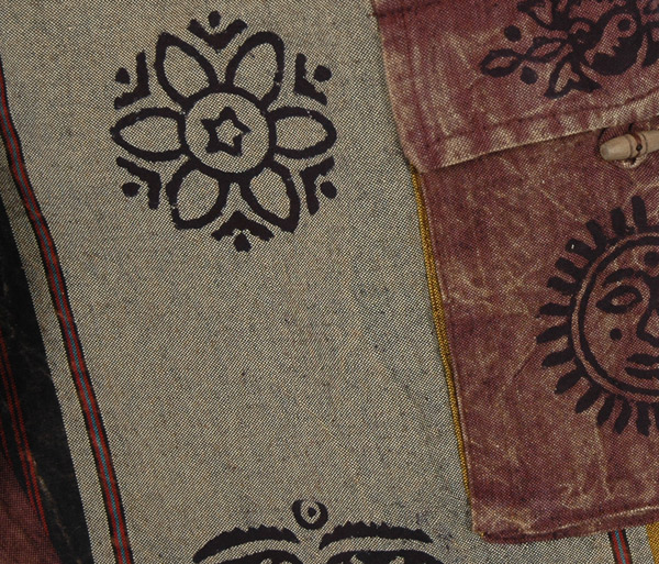 Unisex Hippie Thick Cotton Cargo Shorts with Ethnic Symbols