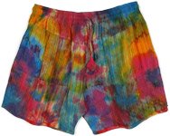 Festival Of Colors Tie Dye Shorts with Drawstring