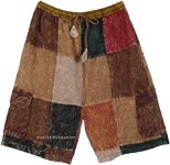 Earthy Love Patchwork Hippie Unisex Shorts