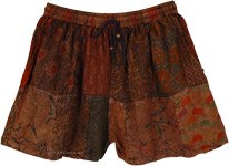 Fiery Phoenix Patchwork Short Shorts