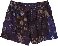 Elegant Blue Enviro Friendly Patchwork Shorts