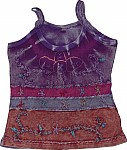 Wine Berry Summer Top With Embroidery