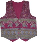 Bohemian Vintage Magenta Buttoned Vest