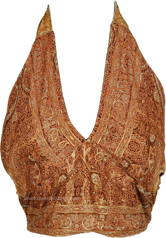 Terracotta Dreams Bohemian Reversible Halter Top
