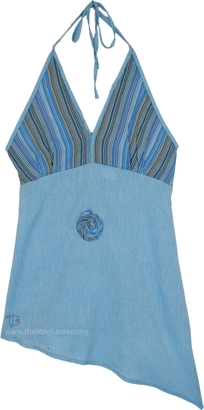 Blue Horizon Boho Breeze Cotton Halter Top