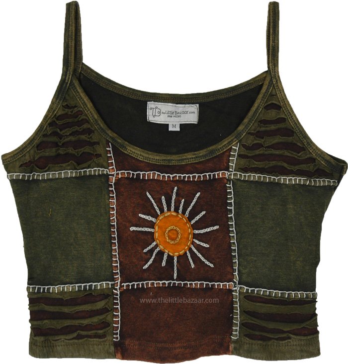 Nature Heliophile Handmade Cropped Tank Top