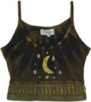 Gypsy Cotton Short Top with Lunar Thread Embroidery [3446]