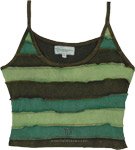 Gypsy Cotton Short Top with Green Stripes [3720]