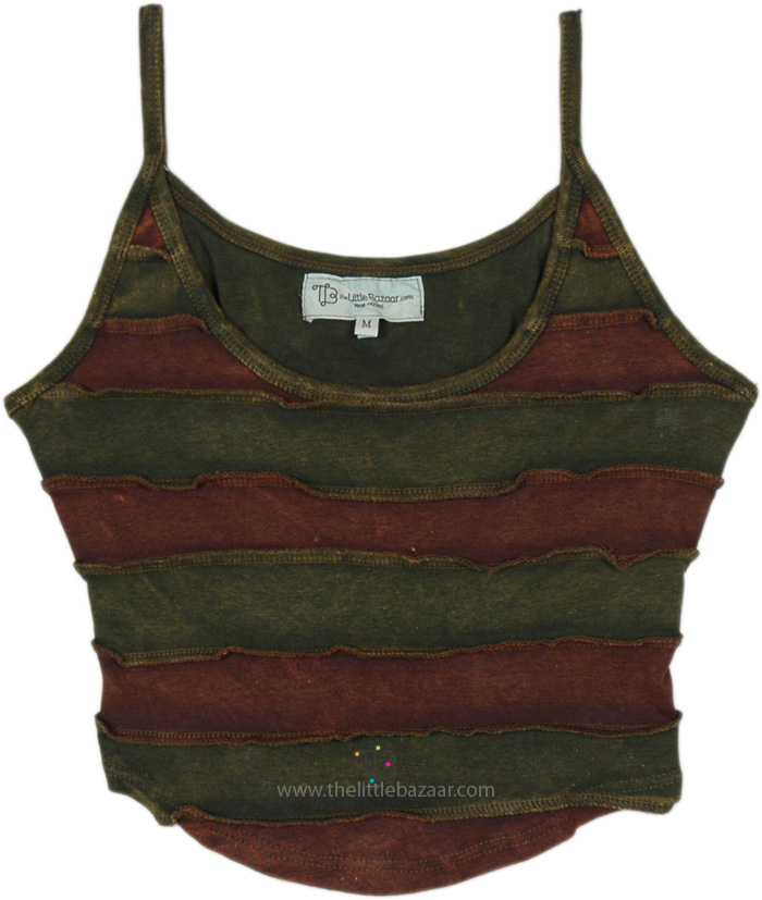 Fall Forest Panels Cropped Tank Top