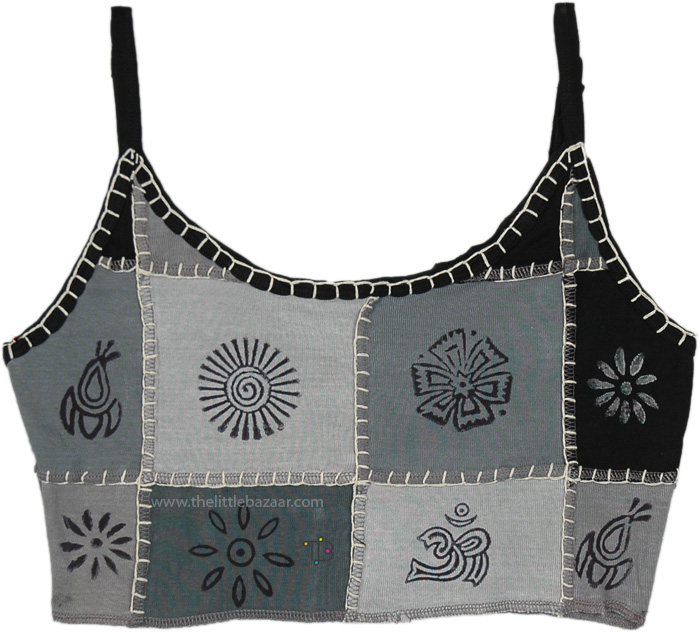 Monochrome Handmade Hippie Crop Top