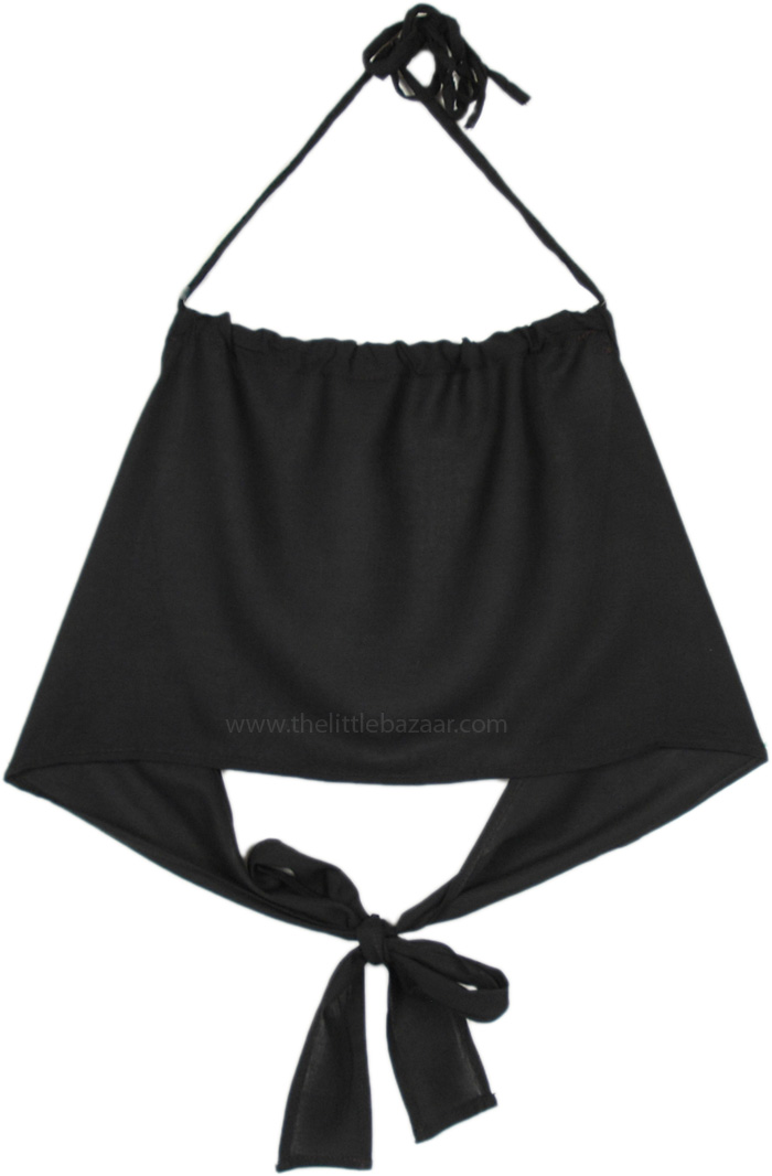 Simply Black Halterneck Crop Top