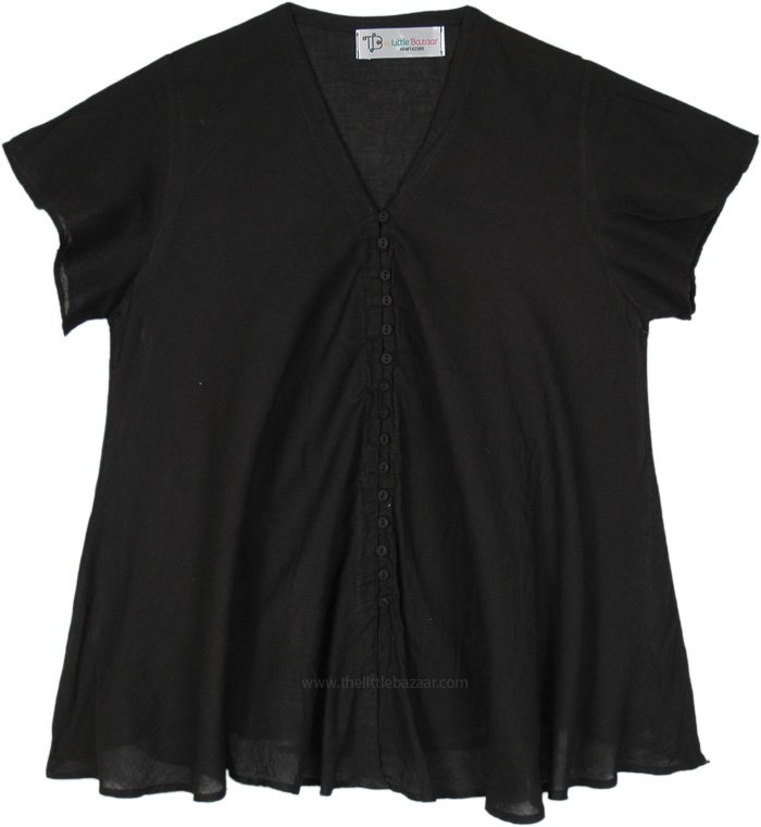 Black Breeze Boho Cap Seeves Top