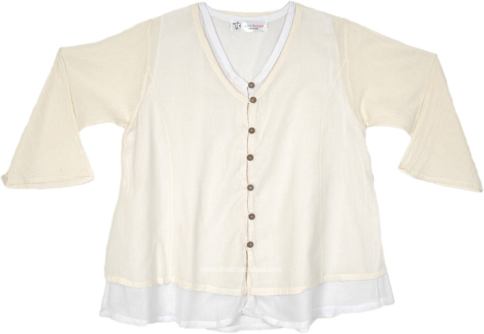 Two Layer Breeze Boho White Tunic Top