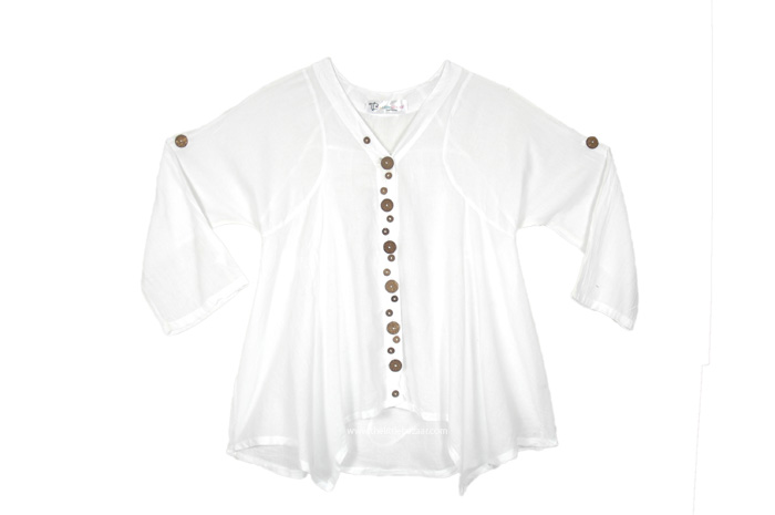 Cotton Breeze Boho White Tunic Top