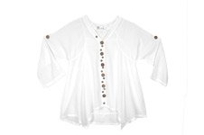 Cotton Breeze Boho White Tunic Top