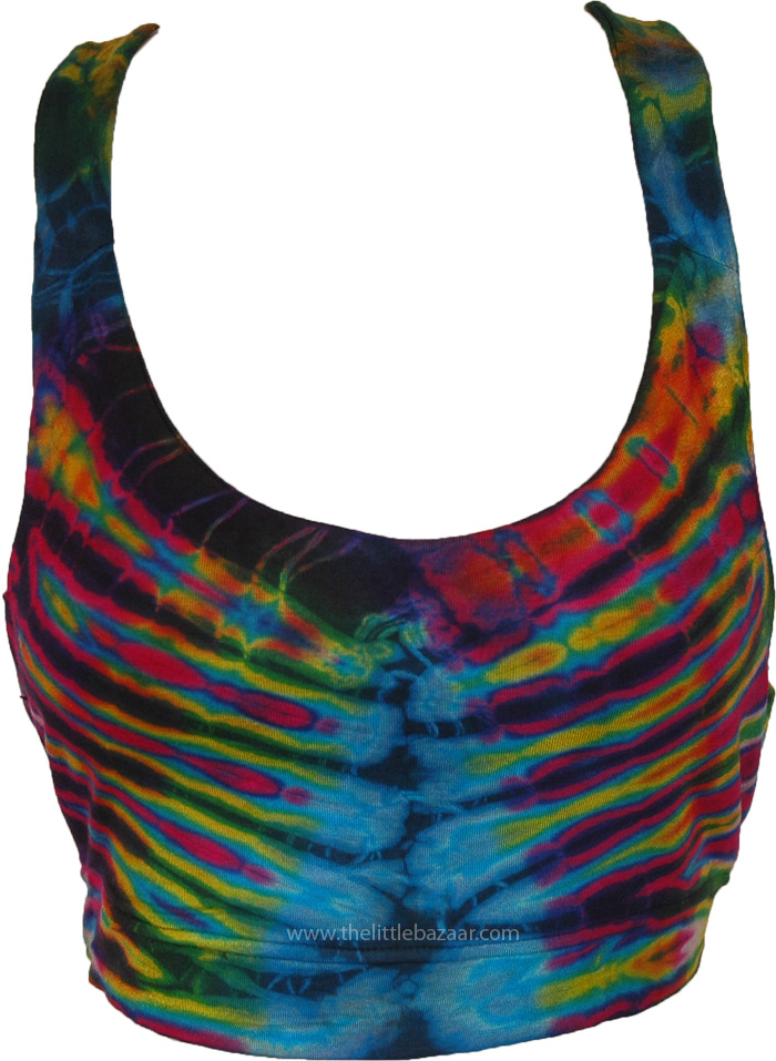 Blue Bloom Tiedye Short Crop Top