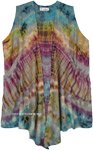 Ocean Mosaic Vibrant Tie-Dye Sleeveless Vest