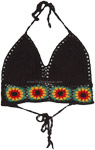 Vintage Black Crochet Tie Up Bralette