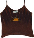Sun Horizon Handmade Brown Boho Crop Top