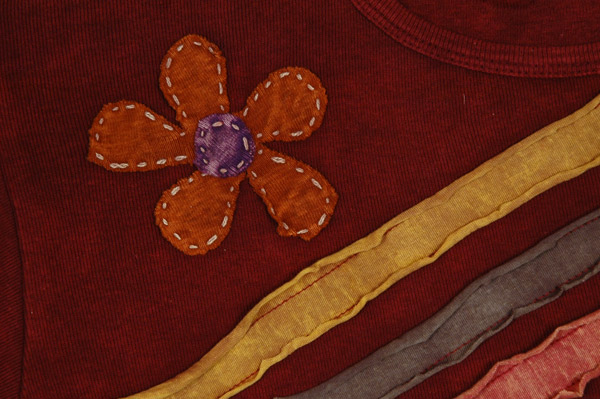 Crimson Garden Artisan Flower Girl Top
