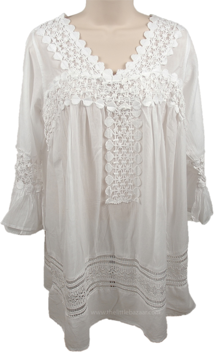 White Summer Bohemian Tunic