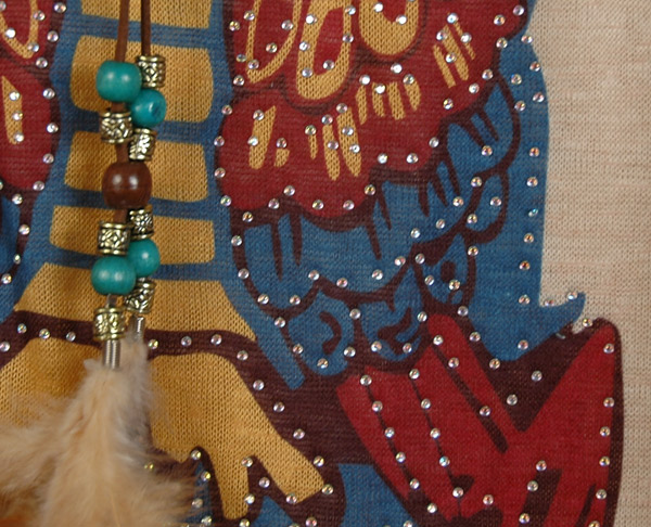 Embellished Owl Pattern Poncho Top