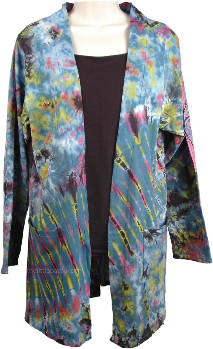 Tie Dye Cotton Summer Yoga Jacket Long Length