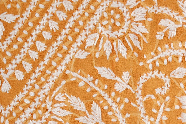 Princeton Orange Embroidered Sheer Tunic