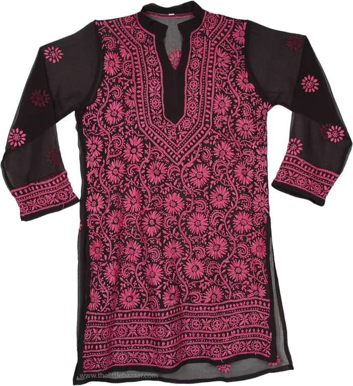 Congo Brown Embroidered Tunic Top