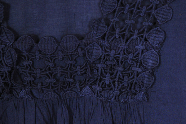 Navy Crochet Boho Tunic Cottage Blouse Top