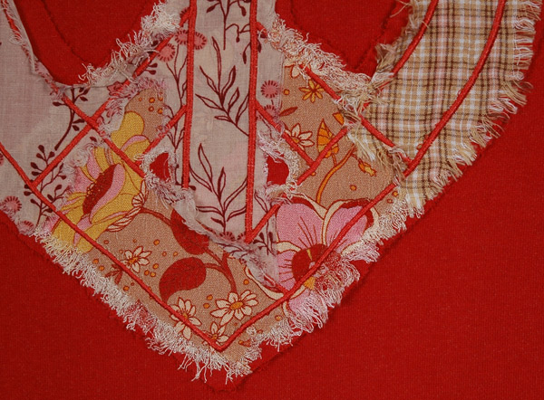 Crimson Heart Patch Oversized Boho Top