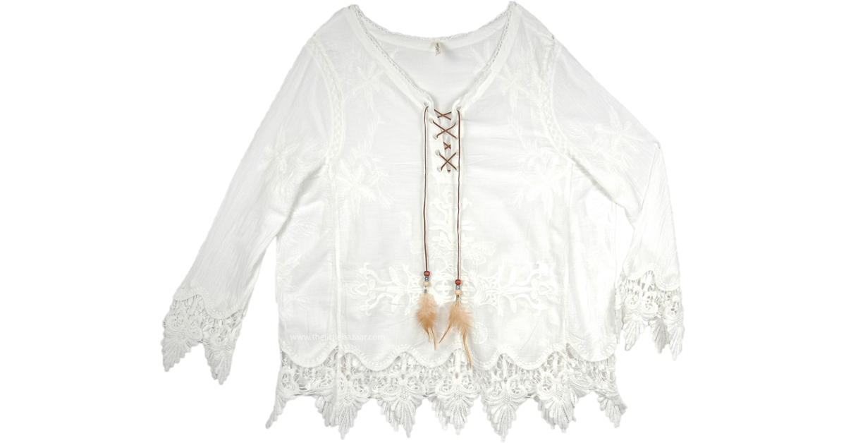 dressy white lace tops