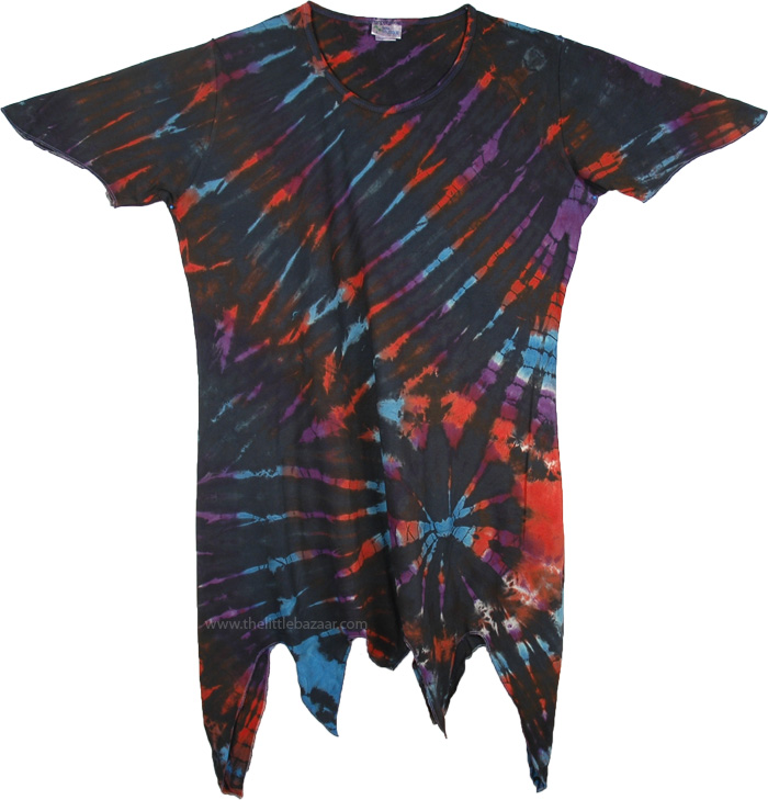 Woodsmoke Zig Zag Hem Tie Dye Top