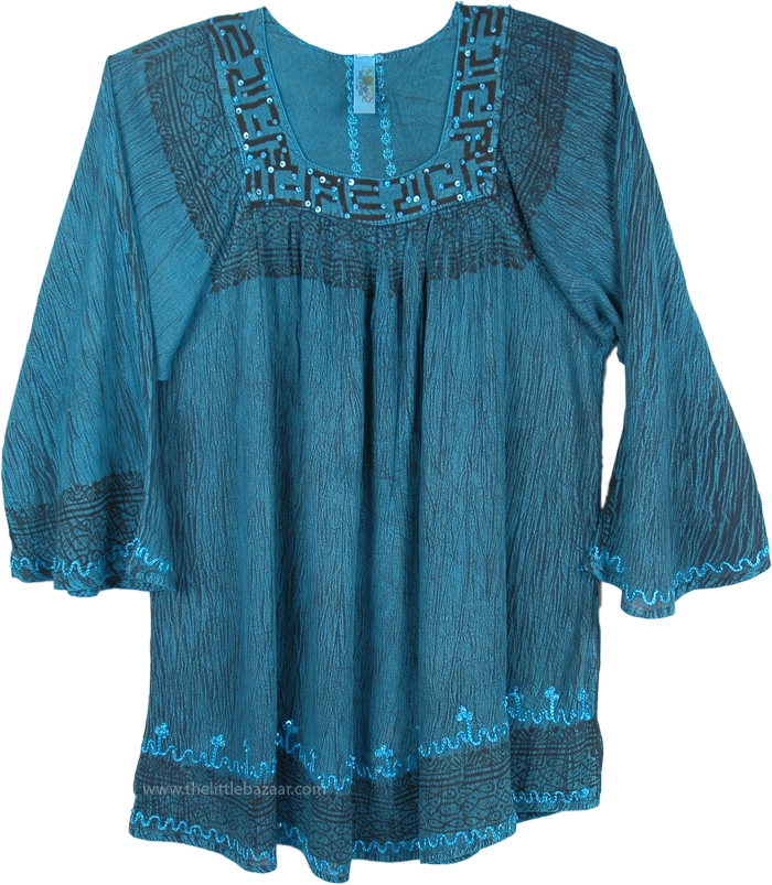 Stonewash Dyed Astral Tunic Top | Tunic-Shirt | XL-Plus, Tie-Dye