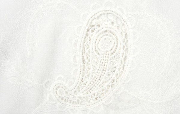 Self Embroidered Cutwork White Blouse