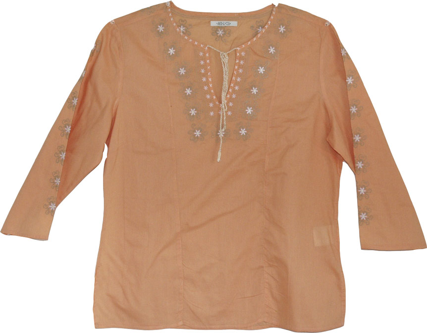 Orange Cotton Summer Shirt