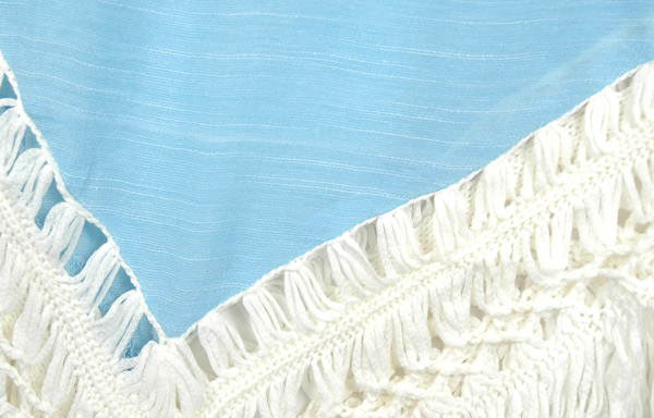 Fringe Boho Crochet Tunic Top in Blue