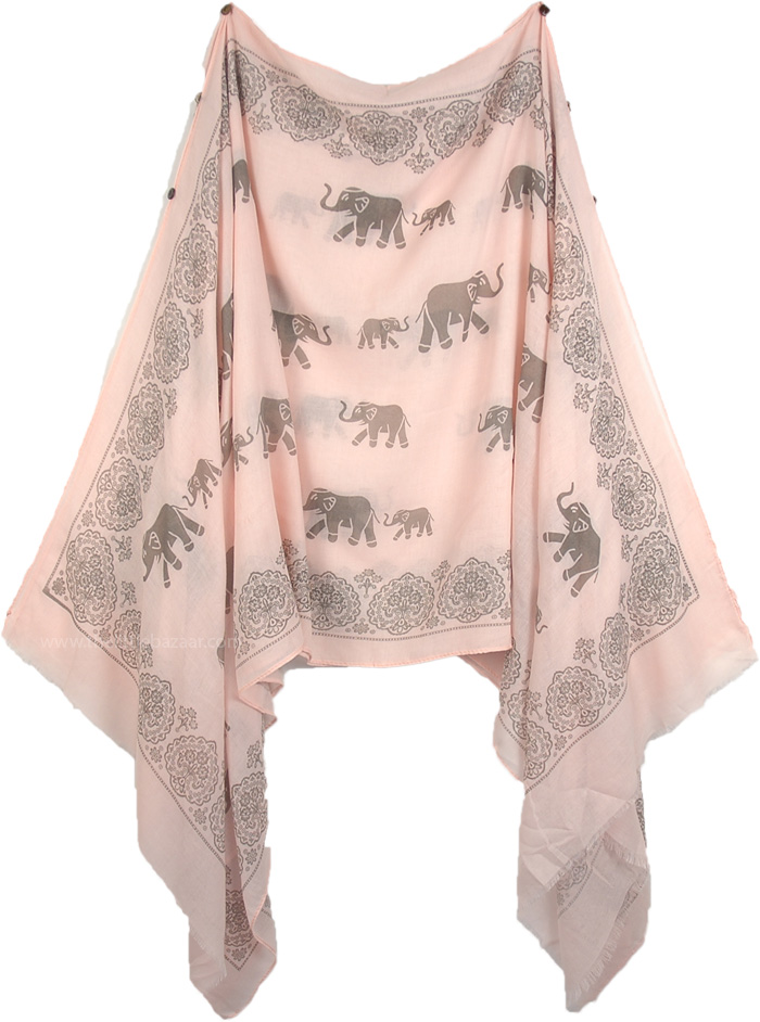 Elegant Elephant Short Drape Poncho in Pale Pink